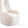 लिविंग रूम कुर्सियां ​​सफेद मखमल कपड़े अवकाश कुर्सी